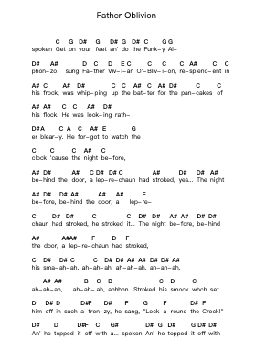 Father Oblivion Catatan huruf piano oleh Frank Zappa - Arr.Griries