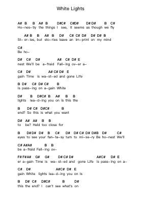 White Lights Piano letter notes by Rufio - Arr.Dempbeau Leighstone