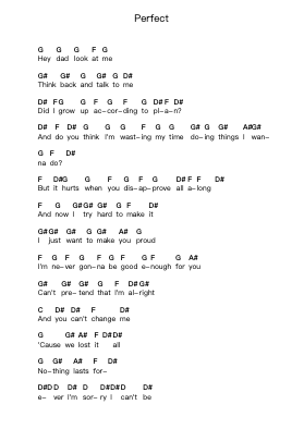 Perfect Notes de lettres de piano par Simple Plan - Arr.Yorkkim