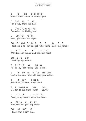 Goin Down Piano letter notes by Repeat Endless - Arr.Swinhood Ajean