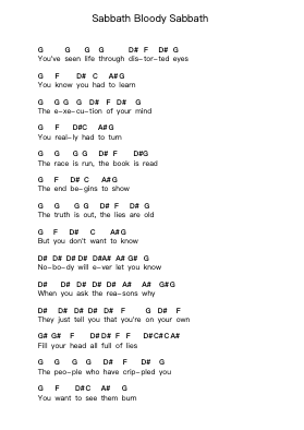 Sabbath Bloody Sabbath Piano letter noten van Black Sabbath - Arr.Yonnggiles
