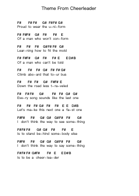 Theme From Cheerleader Ноты для пиано в буквенном формате от Smoking Popes - Arr.Hazlius