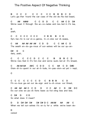The Positive Aspect Of Negative Thinking Ghi chú đàn piano bởi Bad Religion - Arr.Vicnick Hoodpy