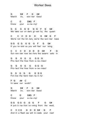 Worker Bees Piano letter notes by Billy Talent - Arr.Wentio Termaltz