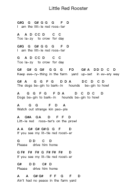 Little Red Rooster ピアノの音符 by The Rolling Stones - Arr.Louhal
