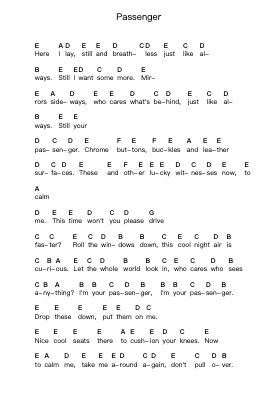 Passenger Piano letter noten van Deftones - Arr.Joanbar Crichniel