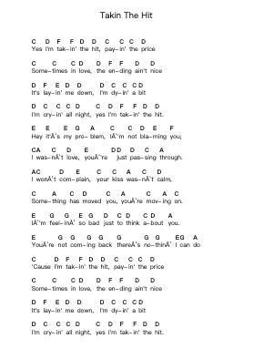 Takin The Hit Piano letter notes by Joe Bonamassa - Arr.Rodch Xeel