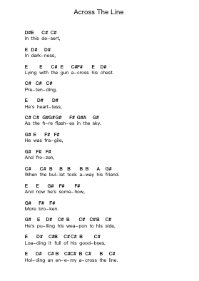 Across The Line 鋼琴字母譜由 Linkin Park - 編曲 Jesret