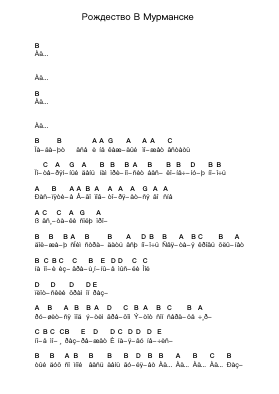 Рождество В Мурманске Piano letter notes by KYPCK - Arr.Perrusk