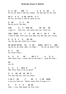 Nobody Does It Better Nuty fortepianowe w literach przez Carly Simon - Arr.Canjill Myrruth
