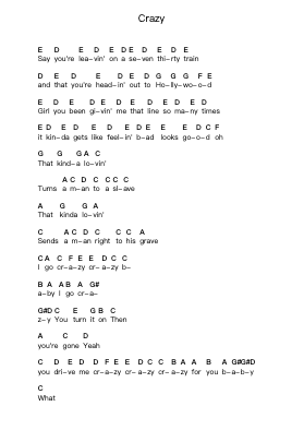 Crazy Piano letter notes by Aerosmith - Arr.Holtbelle