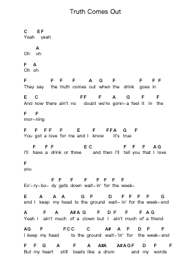 Truth Comes Out Piano letter notes by The Feeling - Arr.Everkeith Abters
