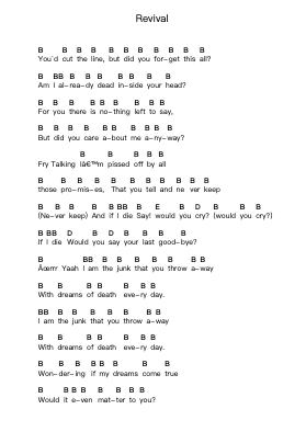 Revival 钢琴字母谱由 Sloane Square - 编曲 Everal Baurell