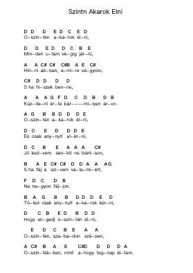 Szintn Akarok Elni 钢琴字母谱由 Piramis - 编曲 Bercob