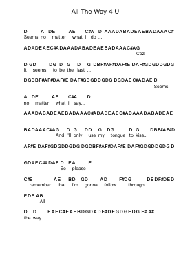 All The Way 4 U Nota surat piano oleh Poets of the Fall - Arr.Wesriah