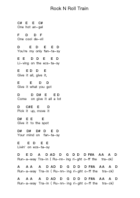 Rock N Roll Train Note letterarie per pianoforte di AC/DC - Arr.Wilbeth