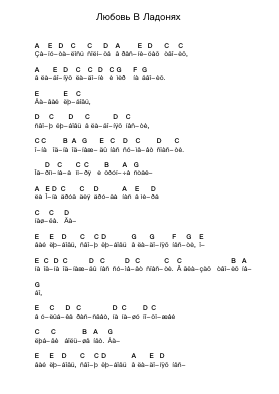 Любовь В Ладонях Piano letter notes by Новый Иерусалим - Arr.Joanreade Annlus