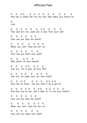 Afflicted Past Piano letter notes by Hatebreed - Arr.Hudcie Rhoclark