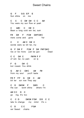 Sweet Chains Piano letter notes by Dokken - Arr.Brucepel Tabjay