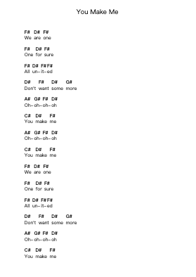 You Make Me Piano letter notes by Avicii - Arr.Hosy
