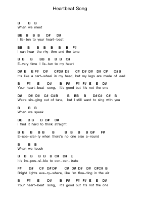 Heartbeat Song पियानो पत्र नोट्स द्वारा The Futureheads - Arr.Phisan Lionelphy