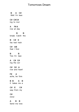 Tomorrows Dream Piano letter notes by Black Sabbath - Arr.Vindiah Jeanvis