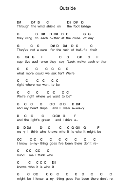 Outside Piano letter notes by Tribe - Arr.Bake
