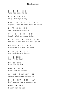 Spokesman Piano letter notes by Goldfinger - Arr.Corrie