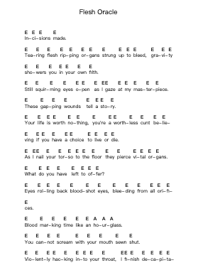 Flesh Oracle Piano letter notes by Thy Art Is Murder - Arr.Osnest Araliam