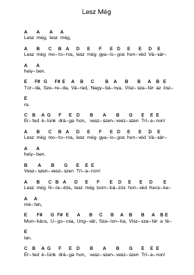 Lesz Még Piano letter notes by Karpatia - Arr.Hedbill