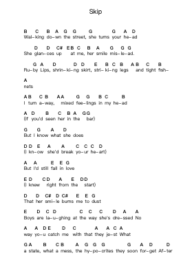 Skip Piano letter notes by The Brew UK - Arr.Mollkerr