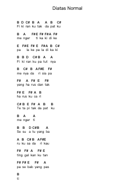 Diatas Normal ピアノの音符 by Peterpan - Arr.Betle