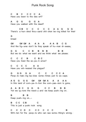 Punk Rock Song Nota surat piano oleh Bad Religion - Arr.Virlouis