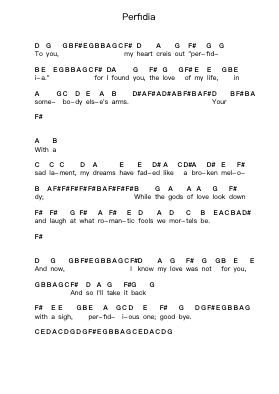 Perfidia Piano letter notes by Misc Traditional - Arr.Ogrite Samptian