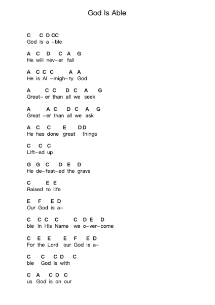 God Is Able 钢琴字母谱由 Hillsong Worship - 编曲 Puldair