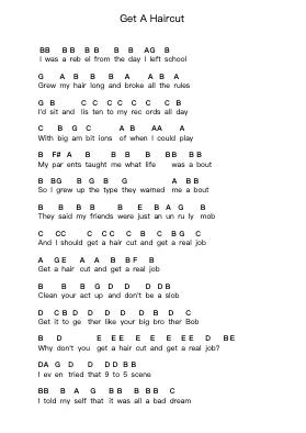 Get A Haircut Klavierbuchstaben-Noten von George Thorogood & The Destroyers - Arr.Pebar Hawgie