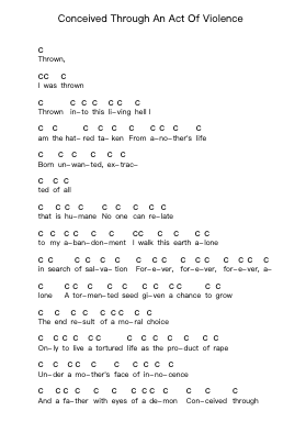 Conceived Through An Act Of Violence Piano letter notes by Hatebreed - Arr.Tayhal Lynchyale