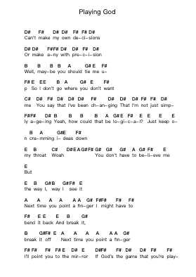 Playing God Piano letter notes by Paramore - Arr.Polriah