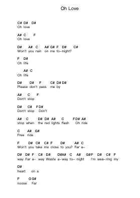 Oh Love पियानो पत्र नोट्स द्वारा Green Day - Arr.Noahsweet