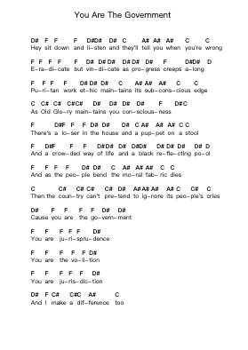 You Are The Government Piano letter notes by Bad Religion - Arr.Philley Mabna