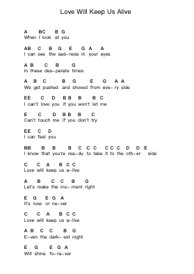 Love Will Keep Us Alive Ghi chú đàn piano bởi Scorpions - Arr.Gabe Prittdair