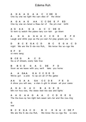 Edema Ruh Piano letter noten van Nightwish - Arr.Alruth