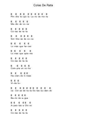 Colas De Rata Piano letter notes by Brujeria - Arr.Dougnick Steinmeo