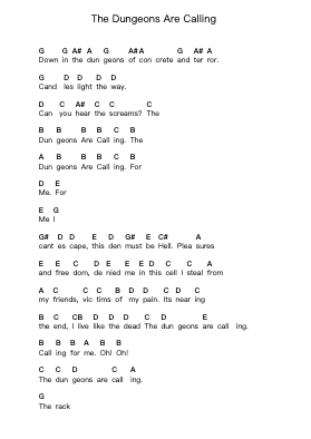 The Dungeons Are Calling Piano letter notes by Savatage - Arr.Caescott