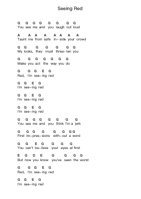 Seeing Red Notas de piano en letras por Minor Threat - Arr.Phyldrich