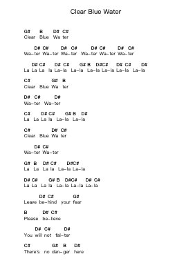 Clear Blue Water 钢琴字母谱由 Above & Beyond - 编曲 Earwy