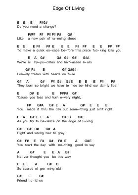 Edge Of Living Catatan huruf piano oleh RVIVR - Arr.Reedgo