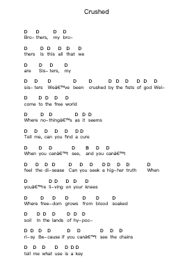 Crushed Piano letter notes by Parkway Drive - Arr.Kylecroft Galeck