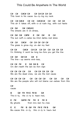 This Could Be Anywhere In The World Nota surat piano oleh Alexisonfire - Arr.Juddnice