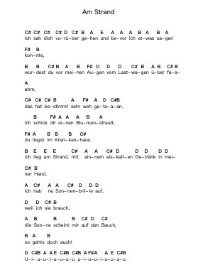 Am Strand Nota surat piano oleh Farin Urlaub - Arr.Mcdel Auriah